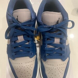 Air Jordan1 Low French Blue/Black and College Grey Sneakers